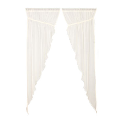 Vhc Brands Tobacco Cloth Prairie Rod Pocket Sheer Set of 2 Curtain Panels