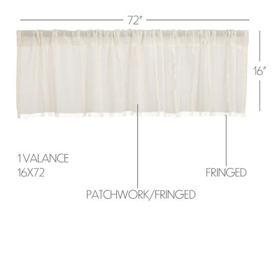 Vhc Brands Tobacco Cloth Patchwork Rod Pocket Tailored Valance