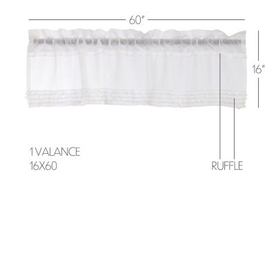 Vhc Brands Ruffled Sheer Rod Pocket Tailored Valance