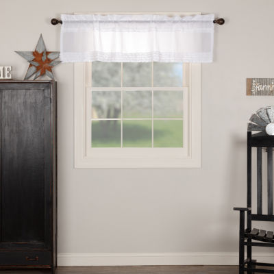 Vhc Brands Ruffled Sheer Rod Pocket Tailored Valance