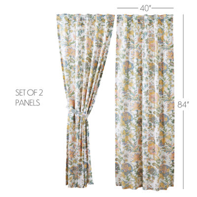 Vhc Brands Wilder Rod Pocket Light-Filtering Set of 2 Curtain Panel
