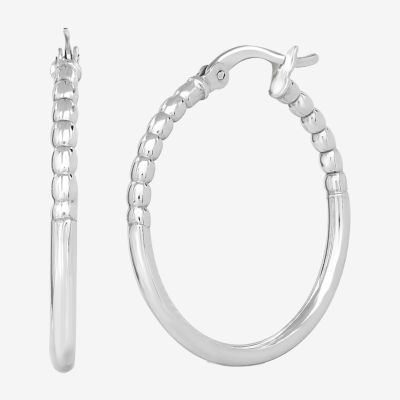 Silver Treasures Sterling Silver Round Hoop Earrings