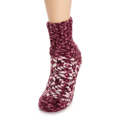 Muk Luks Chenille Cabin Womens 1 Pair Slipper Socks