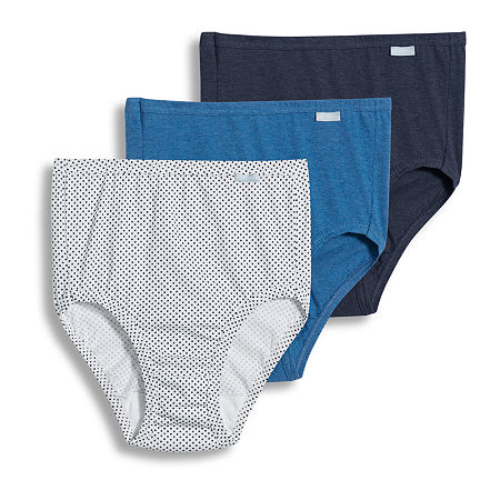 Jockey Plus Size Elance Brief - 3 Pack- 1486, 10, Blue Heathr Dot De