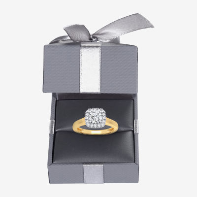 1 CT. T.W. Lab-Grown (G-H / SI1-SI2) Diamond Cushion Halo Engagement Ring in 10K Gold