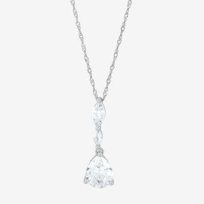 Diamonart Womens Cubic Zirconia Sterling Silver Pear 2-pc. Jewelry Set