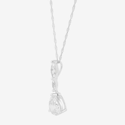 Diamonart Womens Cubic Zirconia Sterling Silver Pear 2-pc. Jewelry Set