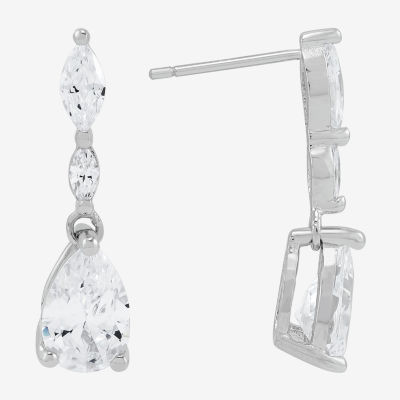 Diamonart White Cubic Zirconia Sterling Silver Pear 2-pc. Jewelry Set