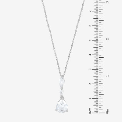 Diamonart Womens Cubic Zirconia Sterling Silver Pear 2-pc. Jewelry Set