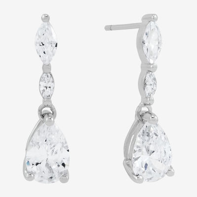 Diamonart Womens Cubic Zirconia Sterling Silver Pear 2-pc. Jewelry Set