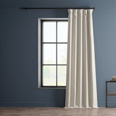 Exclusive Fabrics & Furnishing Faux Linen Light-Filtering Rod Pocket Back Tab Single Curtain Panel