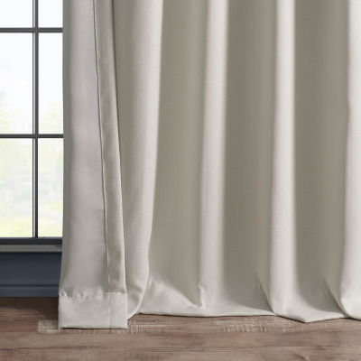 Exclusive Fabrics & Furnishing Faux Linen Light-Filtering Rod Pocket Back Tab Single Curtain Panel