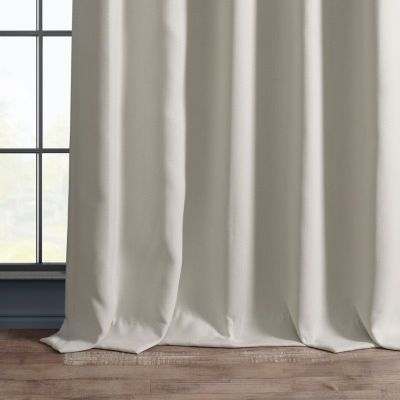 Exclusive Fabrics & Furnishing Faux Linen Light-Filtering Rod Pocket Back Tab Single Curtain Panel