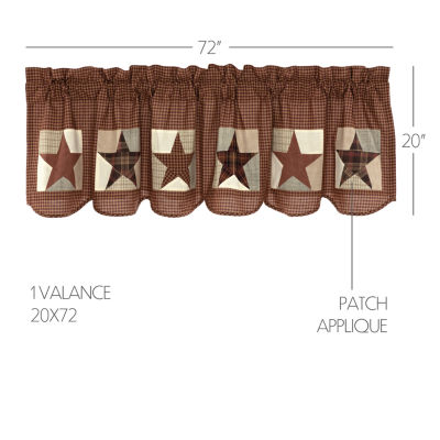 Vhc Brands Abilene Star Block Rod Pocket Scallop Valances