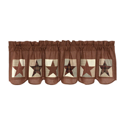 Vhc Brands Abilene Star Block Rod Pocket Scallop Valance