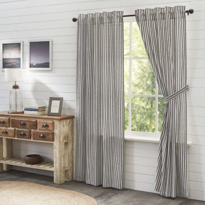 Vhc Brands Ashmont Ticking Light-Filtering Rod Pocket Set of 2 Curtain Panel