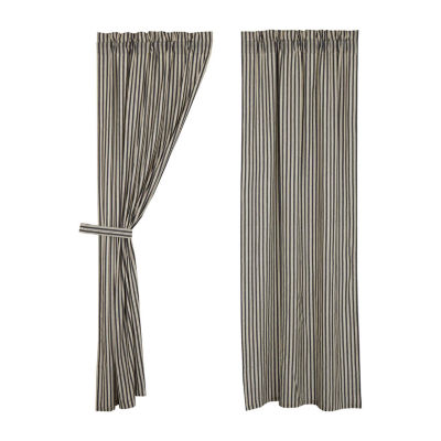 Vhc Brands Ashmont Ticking Light-Filtering Rod Pocket Set of 2 Curtain Panel