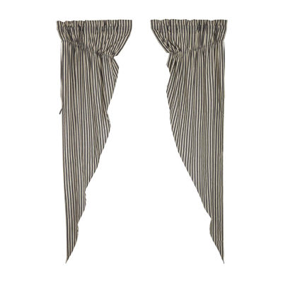 Vhc Brands Ashmont Ticking Prairie Light-Filtering Rod Pocket Set of 2 Curtain Panel