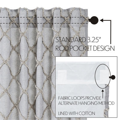 Vhc Brands Frayed Lattice Rod Pocket Tailored Valance