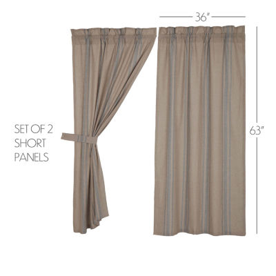 Vhc Brands Grain Sack Rod Pocket Light-Filtering Set of 2 Curtain Panel