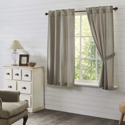 Vhc Brands Grain Sack Rod Pocket Light-Filtering Set of 2 Curtain Panels
