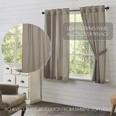 Vhc Brands Grain Sack Rod Pocket Light-Filtering Set of 2 Curtain Panel
