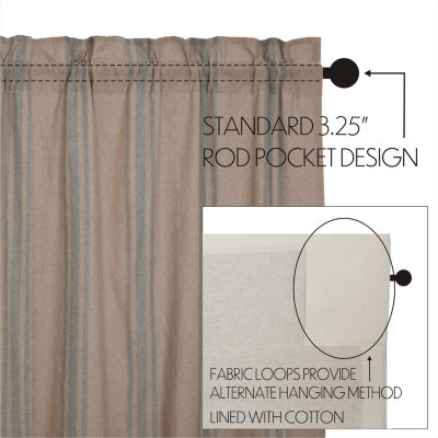 Vhc Brands Grain Sack Light-Filtering Rod Pocket Set of 2 Curtain Panel
