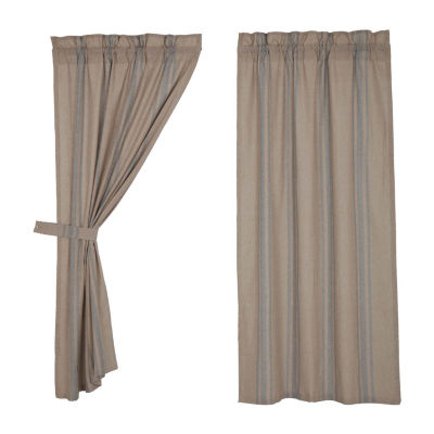 Vhc Brands Grain Sack Rod Pocket Light-Filtering Set of 2 Curtain Panel