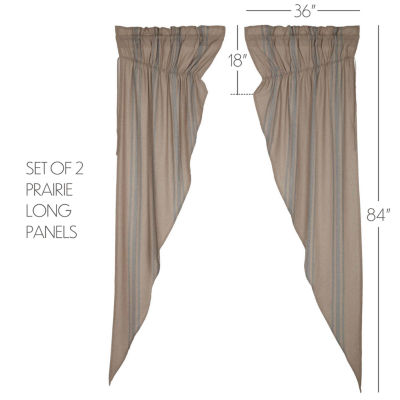 Vhc Brands Grain Sack Prairie Rod Pocket Light-Filtering Set of 2 Curtain Panel