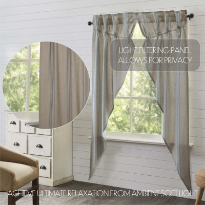 Vhc Brands Grain Sack Prairie Rod Pocket Light-Filtering Set of 2 Curtain Panel