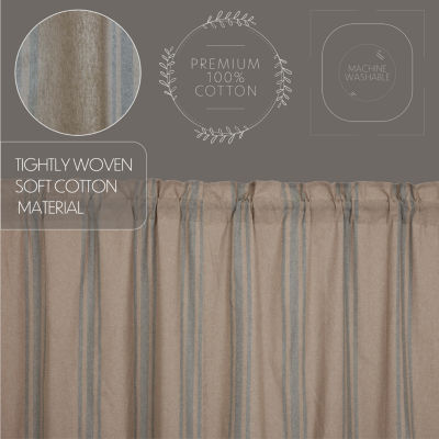 Vhc Brands Grain Sack Prairie Light-Filtering Rod Pocket Set of 2 Curtain Panel