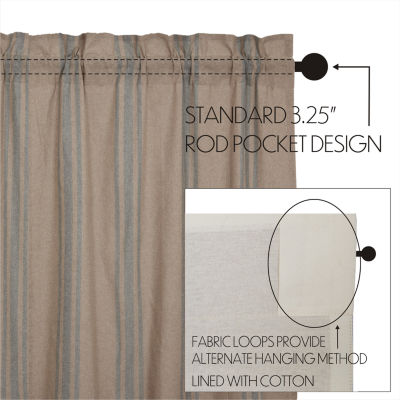 Vhc Brands Grain Sack Prairie Light-Filtering Rod Pocket Set of 2 Curtain Panel