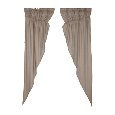 Vhc Brands Grain Sack Prairie Rod Pocket Light-Filtering Set of 2 Curtain Panel