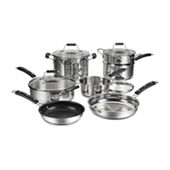 Oster Rockglass 13-piece Stainless Steel Cookware Set in Silver - 9160670