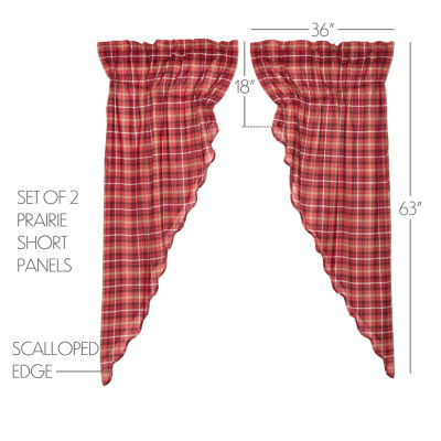 Vhc Brands Braxton Prairie Light-Filtering Rod Pocket Set of 2 Curtain Panel