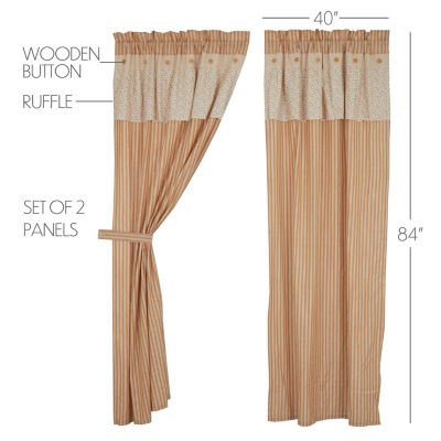 Vhc Brands Camilia Embellished Light-Filtering Rod Pocket Set of 2 Curtain Panel