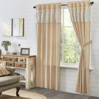 Vhc Brands Camilia Rod Pocket Embellished Light-Filtering Set of 2 Curtain Panels