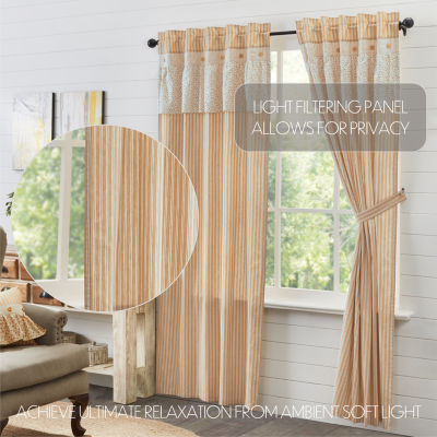 Vhc Brands Camilia Embellished Light-Filtering Rod Pocket Set of 2 Curtain Panel