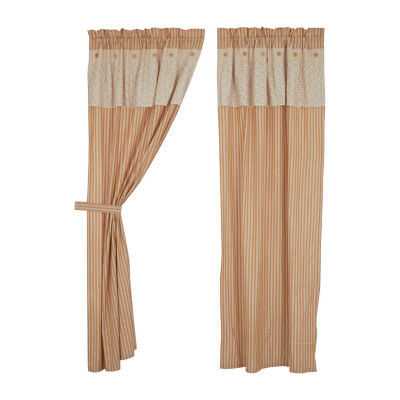 Vhc Brands Camilia Embellished Light-Filtering Rod Pocket Set of 2 Curtain Panel