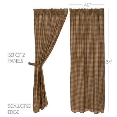 Vhc Brands Cedar Ridge Light-Filtering Rod Pocket Set of 2 Curtain Panel