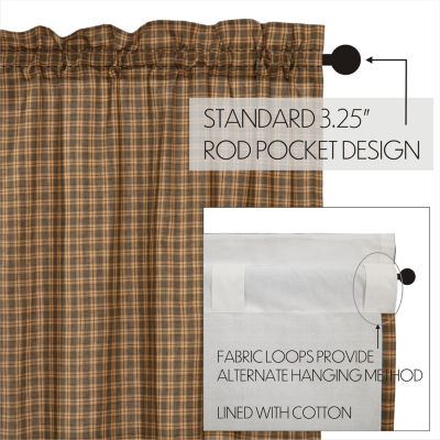 Vhc Brands Cedar Ridge Light-Filtering Rod Pocket Set of 2 Curtain Panel