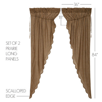 Vhc Brands Cedar Ridge Prairie Light-Filtering Rod Pocket Set of 2 Curtain Panel