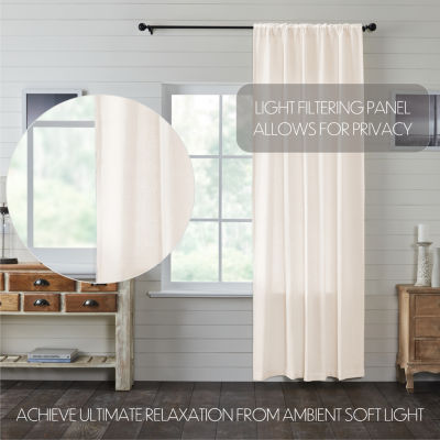 Vhc Brands Cotton Burlap Light-Filtering Rod Pocket Single Curtain Panel