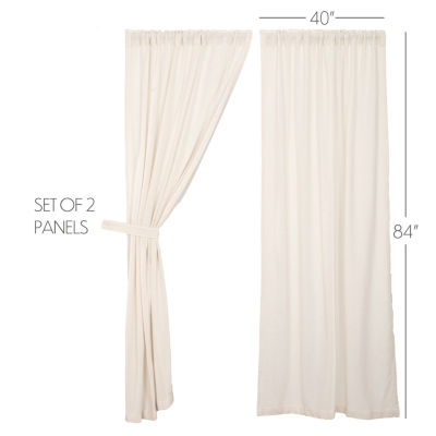 Vhc Brands Cotton Burlap Light-Filtering Rod Pocket Set of 2 Curtain Panel