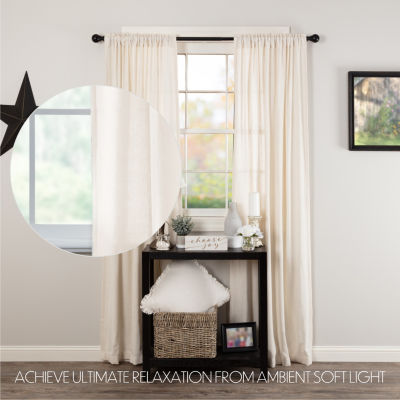 Vhc Brands Cotton Burlap Rod Pocket Light-Filtering Set of 2 Curtain Panel