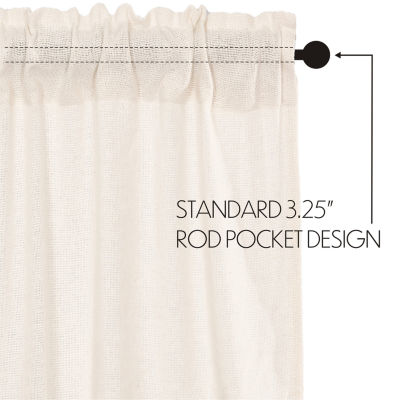 Vhc Brands Cotton Burlap Rod Pocket Light-Filtering Set of 2 Curtain Panel