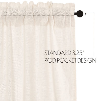 Vhc Brands Cotton Burlap Prairie Light-Filtering Rod Pocket Set of 2 Curtain Panel