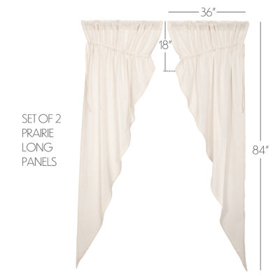 Vhc Brands Cotton Burlap Prairie Rod Pocket Light-Filtering Set of 2 Curtain Panel