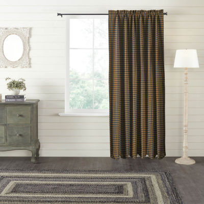 Vhc Brands Country Check Blackout Rod Pocket Single Curtain Panel