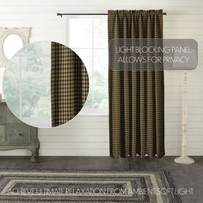 Vhc Brands Country Check Blackout Rod Pocket Single Curtain Panel